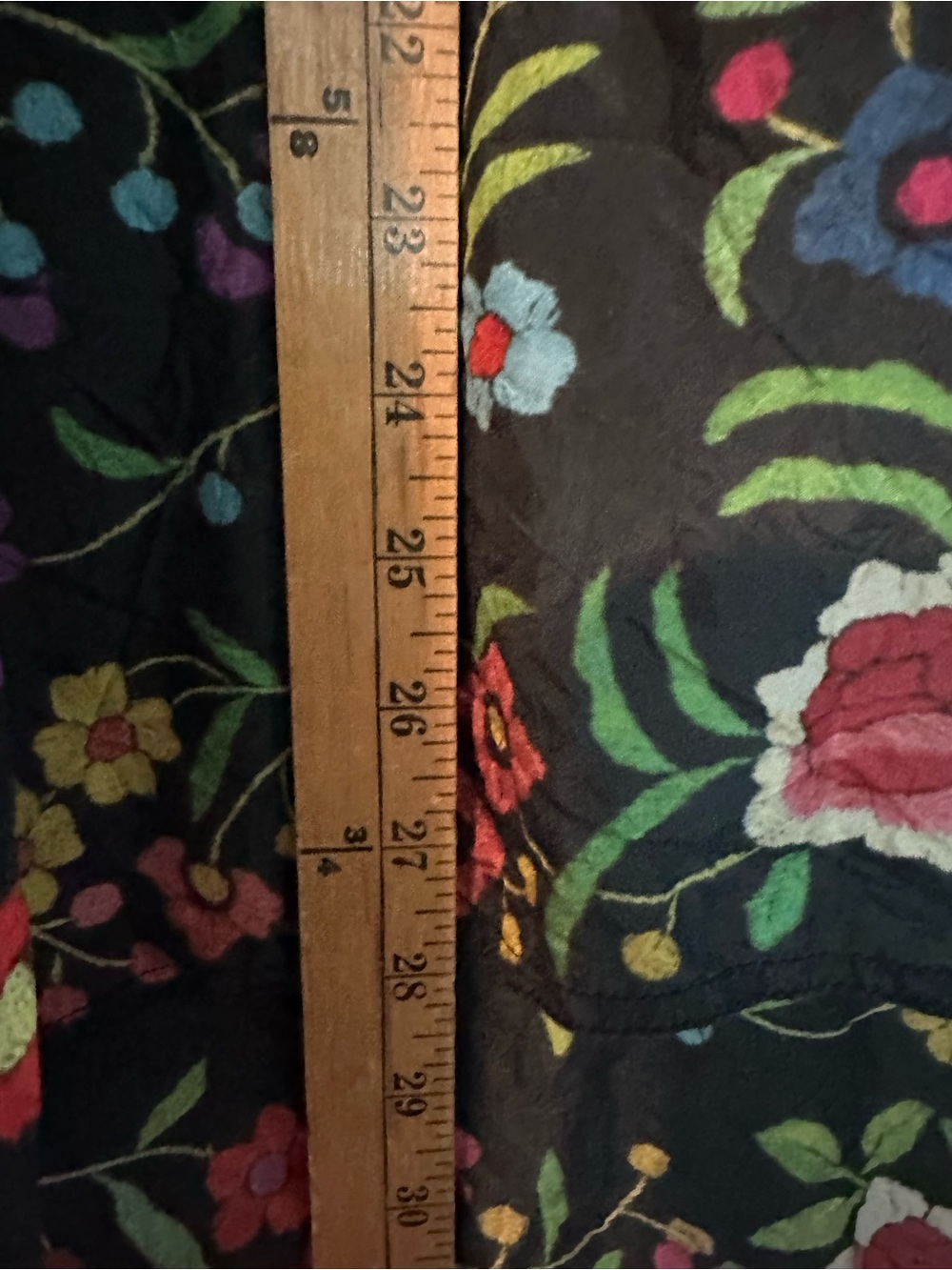 Johnny Was Black Floral Silk Top with Multicolor Blooms - Picture 2 of 6